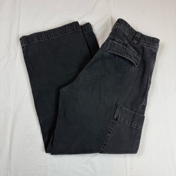 Vince Woman’s Black Cargo wide watched Jeans Size 12 - Picture 1 of 10